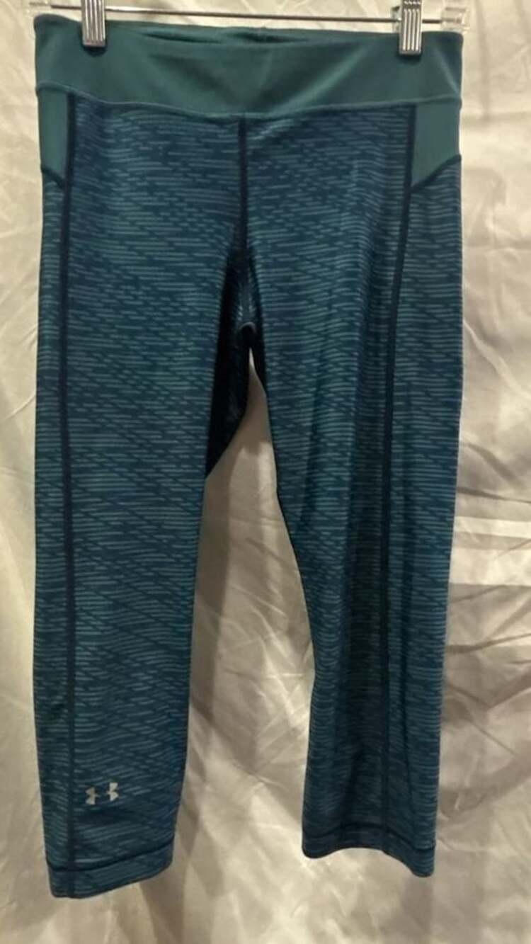 Under Armour Capri Leggings Blue Patterned Activewear Size M
